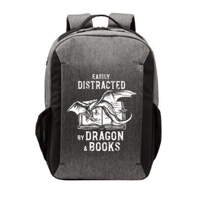 Easily Distracted By Dragon And Books Nerds Vector Backpack