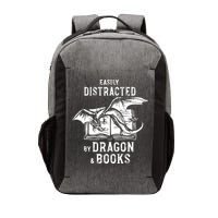 Easily Distracted By Dragon And Books Nerds Vector Backpack
