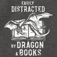 Easily Distracted By Dragon And Books Nerds Vector Backpack