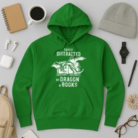 Easily Distracted By Dragon And Books Nerds Hoodie