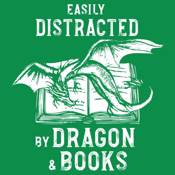 Easily Distracted By Dragon And Books Nerds Sweatshirt