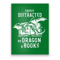 Easily Distracted By Dragon And Books Nerds Poster