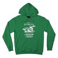 Easily Distracted By Dragon And Books Nerds Tall Hoodie