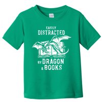 Easily Distracted By Dragon And Books Nerds Toddler T-Shirt