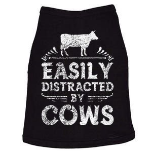 Easily Distracted By Cows Funny Cow Farmer Gifts Tee Doggie Tank