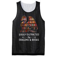 Easily Distracted By Dragon And Books Nerds Mesh Reversible Basketball Jersey Tank