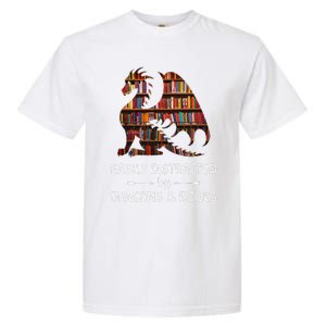 Easily Distracted By Dragon And Books Nerds Garment-Dyed Heavyweight T-Shirt