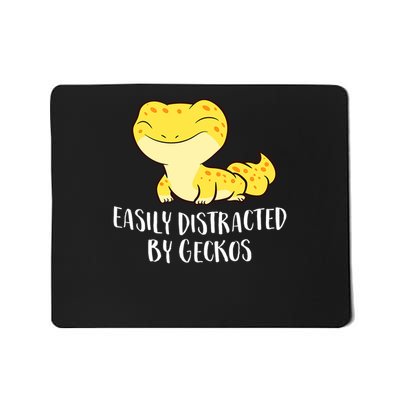 Easily Distracted By Geckos Cute Leopard Lizard Love Gecko Mousepad