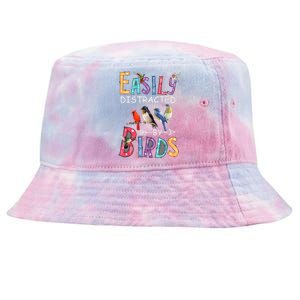 Easily Distracted By Birds Funny Bird Tie-Dyed Bucket Hat