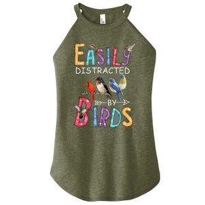 Easily Distracted By Birds Funny Bird Women's Perfect Tri Rocker Tank