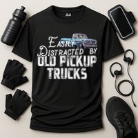 Easily Distracted By Old Pickup Trucks Cute Trucker Cooling Performance Crew T-Shirt