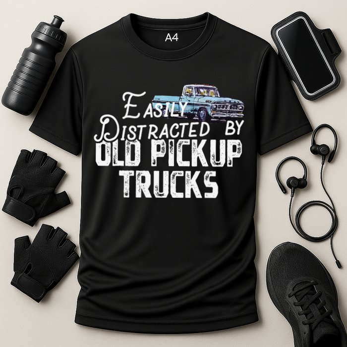 Easily Distracted By Old Pickup Trucks Cute Trucker Cooling Performance Crew T-Shirt
