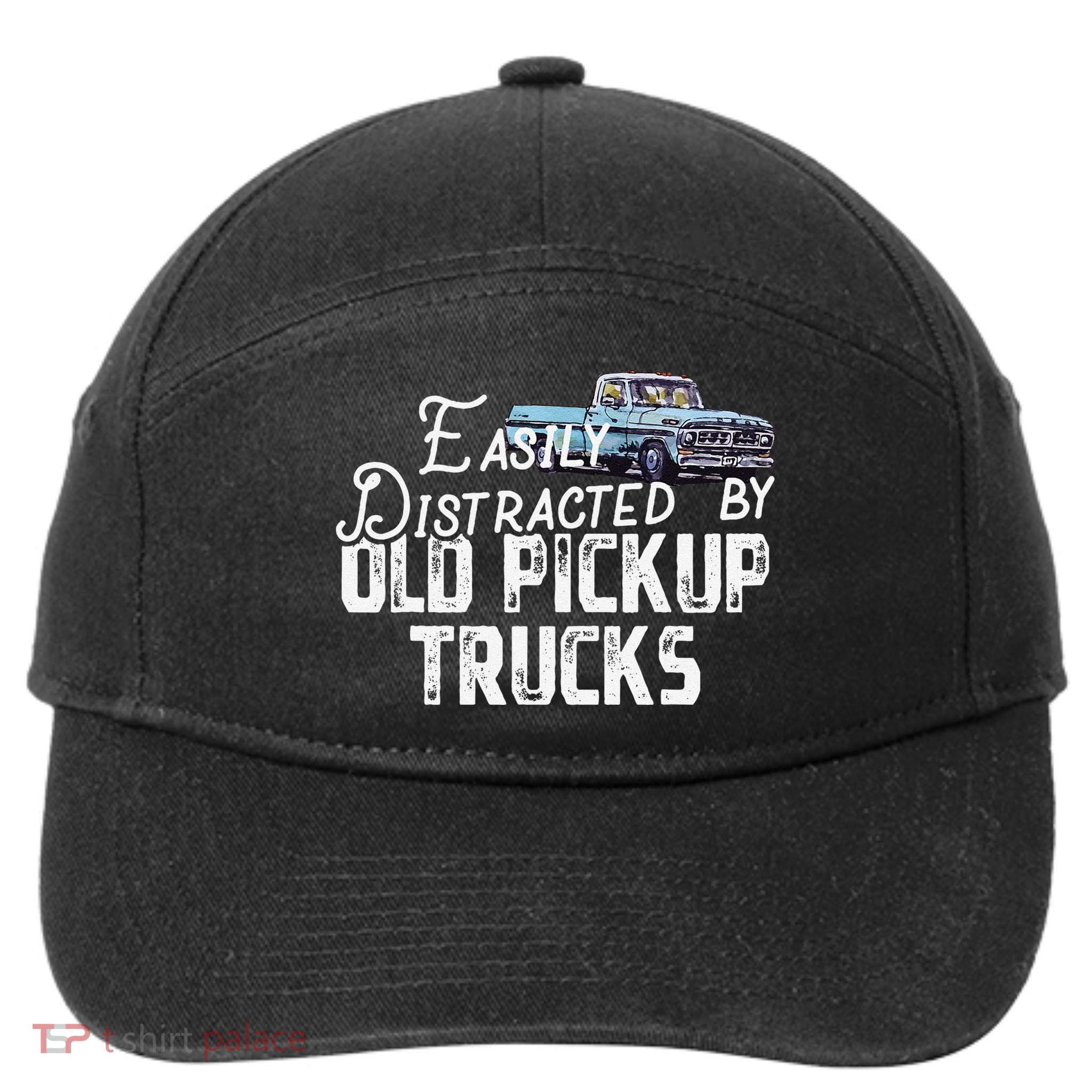 Easily Distracted By Old Pickup Trucks Cute Trucker 7-Panel Snapback Hat