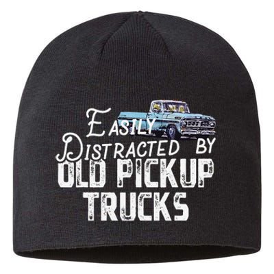 Easily Distracted By Old Pickup Trucks Cute Trucker Sustainable Beanie