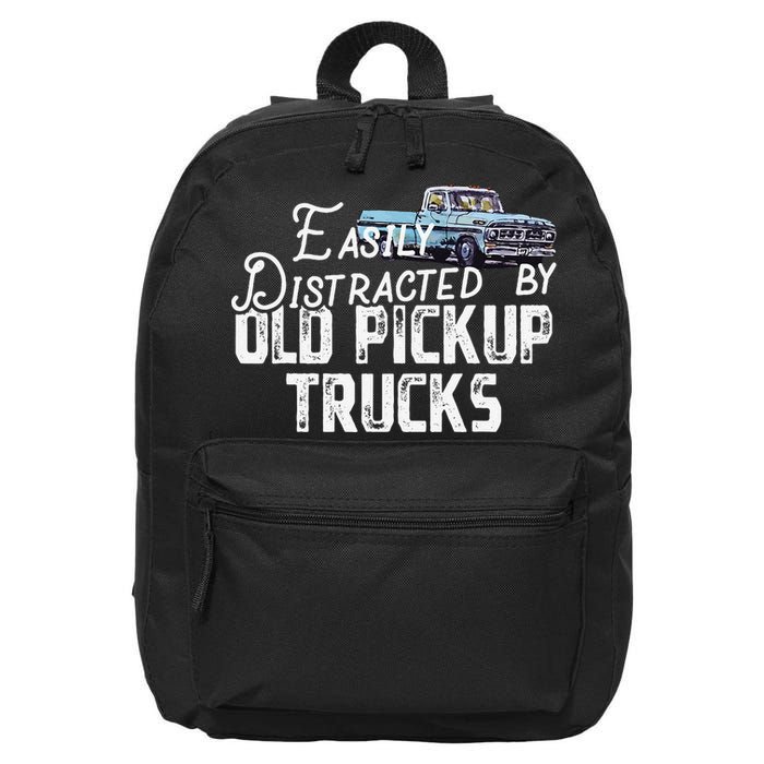 Easily Distracted By Old Pickup Trucks Cute Trucker 16 in Basic Backpack