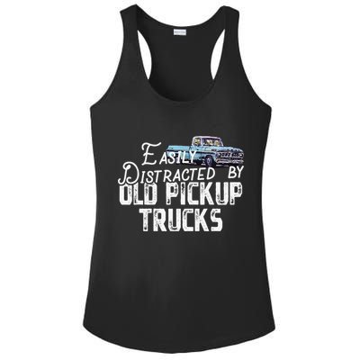 Easily Distracted By Old Pickup Trucks Cute Trucker Ladies PosiCharge Competitor Racerback Tank