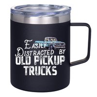 Easily Distracted By Old Pickup Trucks Cute Trucker 12oz Stainless Steel Coffee Mug