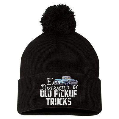 Easily Distracted By Old Pickup Trucks Cute Trucker Pom Pom 12in Knit Beanie