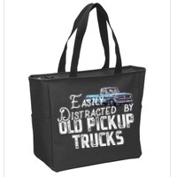 Easily Distracted By Old Pickup Trucks Cute Trucker Zip Tote Bag