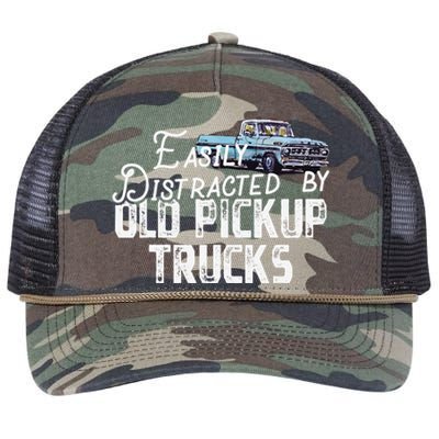 Easily Distracted By Old Pickup Trucks Cute Trucker Retro Rope Trucker Hat Cap