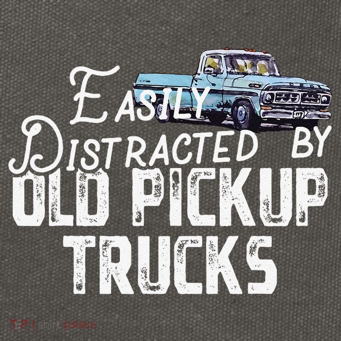 Easily Distracted By Old Pickup Trucks Cute Trucker Cotton Canvas Backpack