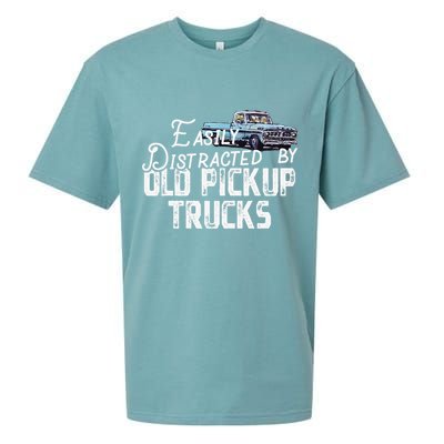 Easily Distracted By Old Pickup Trucks Cute Trucker Sueded Cloud Jersey T-Shirt