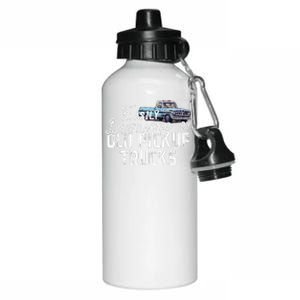 Easily Distracted By Old Pickup Trucks Cute Trucker Aluminum Water Bottle