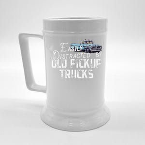 Easily Distracted By Old Pickup Trucks Cute Trucker Beer Stein