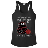 Easily Distracted By Cats And Yarn Kitten Lover Crochet Ladies PosiCharge Competitor Racerback Tank