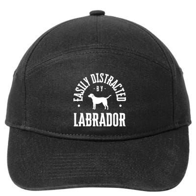 Easily Distracted By Labrador Dog 7-Panel Snapback Hat