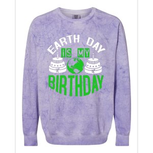 Earth Day Birthday Celebration Graphic Colorblast Crewneck Sweatshirt