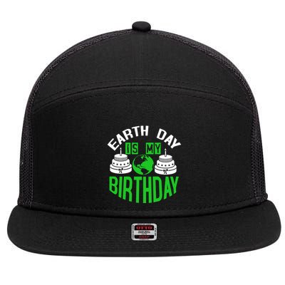 Earth Day Birthday Celebration Graphic 7 Panel Mesh Trucker Snapback Hat