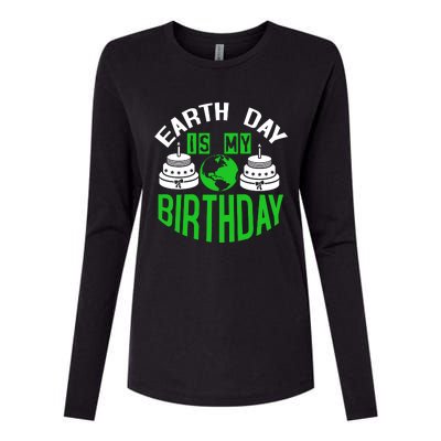 Earth Day Birthday Celebration Graphic Womens Cotton Relaxed Long Sleeve T-Shirt