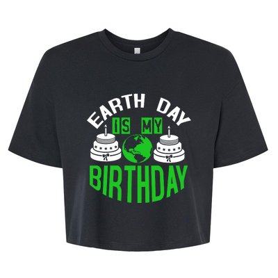 Earth Day Birthday Celebration Graphic Bella+Canvas Jersey Crop Tee