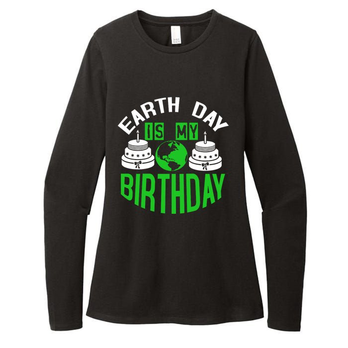 Earth Day Birthday Celebration Graphic Womens CVC Long Sleeve Shirt