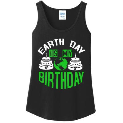 Earth Day Birthday Celebration Graphic Ladies Essential Tank