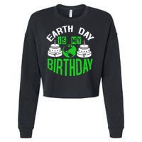 Earth Day Birthday Celebration Graphic Cropped Pullover Crew