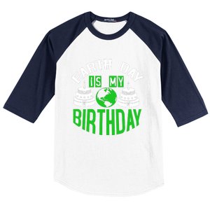 Earth Day Birthday Celebration Graphic Baseball Sleeve Shirt