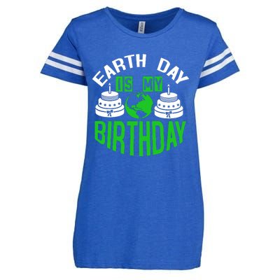 Earth Day Birthday Celebration Graphic Enza Ladies Jersey Football T-Shirt