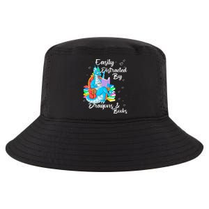 Easily Distracted By Dragons And Books Cool Comfort Performance Bucket Hat