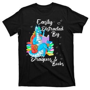 Easily Distracted By Dragons And Books T-Shirt