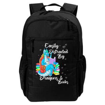 Easily Distracted By Dragons And Books Daily Commute Backpack
