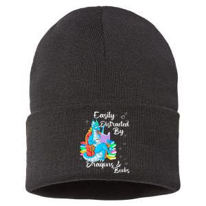 Easily Distracted By Dragons And Books Sustainable Knit Beanie