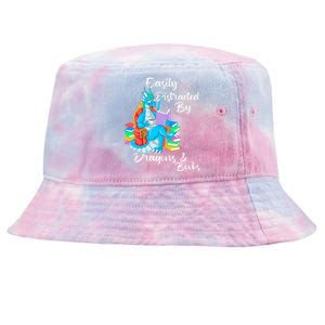 Easily Distracted By Dragons And Books Tie-Dyed Bucket Hat