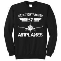 Easily Distracted By Airplanes Aviation Pilot Airplane Lover Sweatshirt