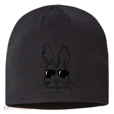 Easter Day Bunny Face With Sunglasses Easter Sustainable Beanie