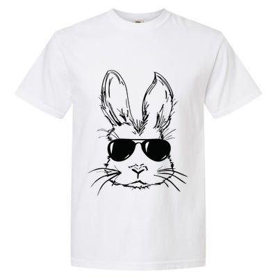 Easter Day Bunny Face With Sunglasses Easter Garment-Dyed Heavyweight T-Shirt
