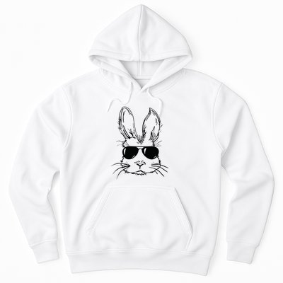 Easter Day Bunny Face With Sunglasses Easter Hoodie