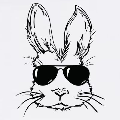 Easter Day Bunny Face With Sunglasses Easter T-Shirt