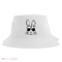 Easter Day Bunny Face With Sunglasses Easter Sustainable Bucket Hat